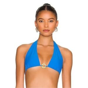 Camila Coelho Azure Blue Halter Bikini
